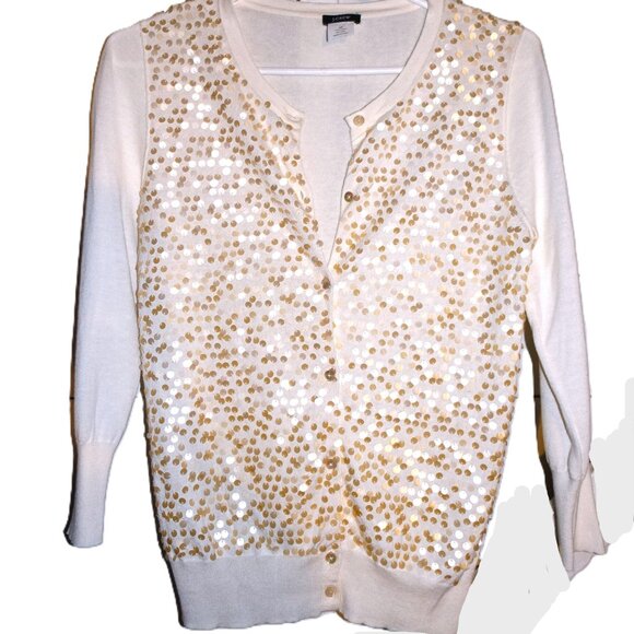 J. Crew Off White Sequin Cardigan XS NWOT - Picture 8 of 8